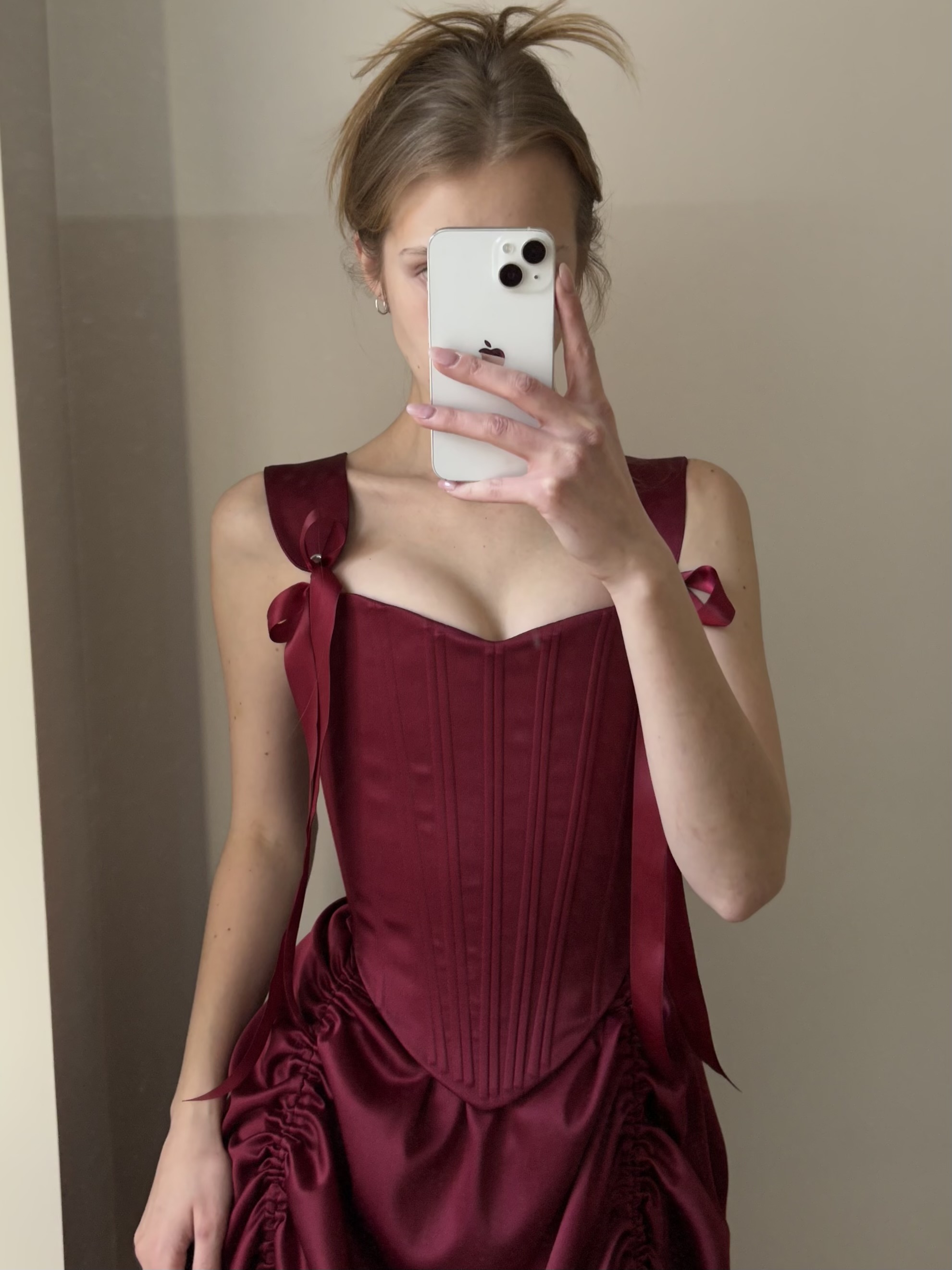 Корсет «Лотос» бордовый