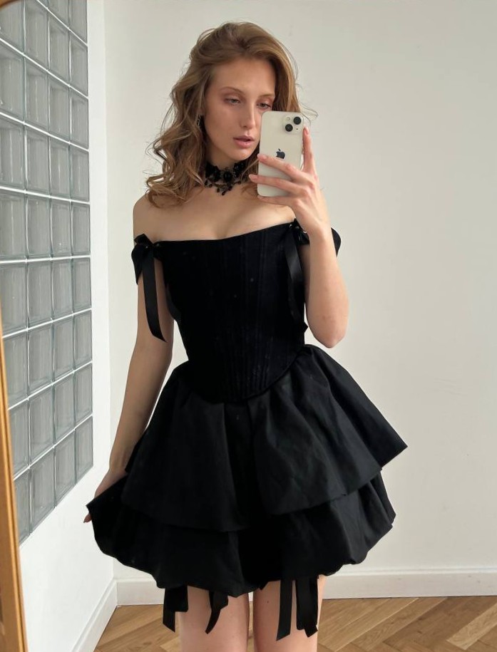 Корсет "Бабочки" черный