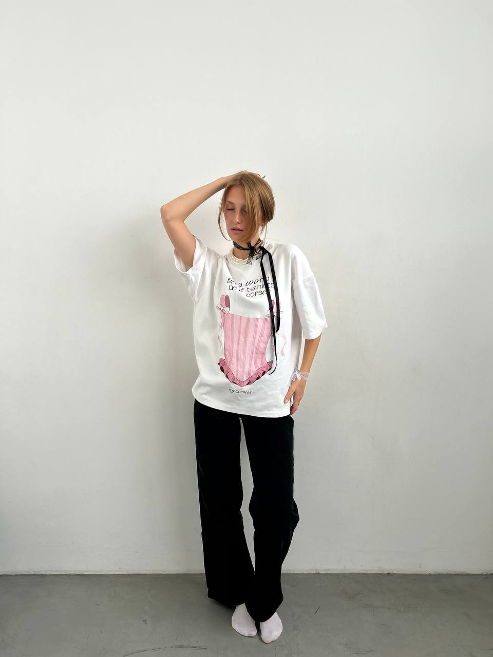 Футболка "Pink corset"